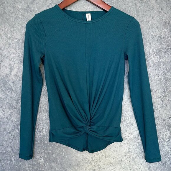 All In Motion Teal Twist-Tie Fitness/Yoga/Dance Top, Small - Picture 1 of 5